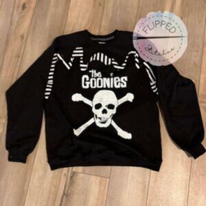 Upcycled Goonies Crewneck - Flipped Stitches - Black and white